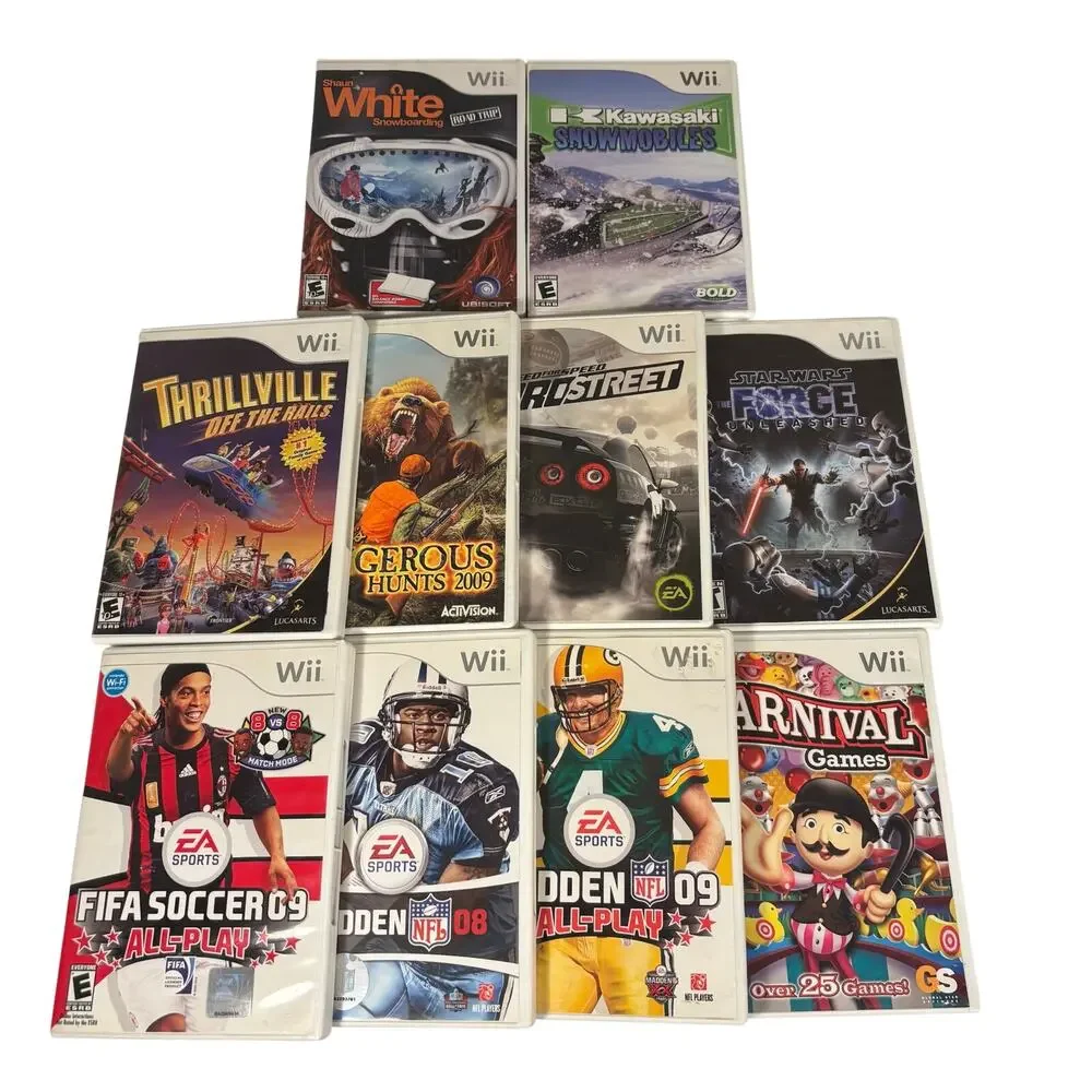 Nintendo Wii Video Game Bundle Lot of 10 Games with Cases TESTED WORKS
